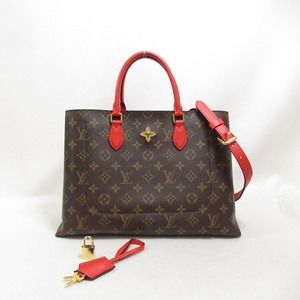 Louis Vuitton Coated Empreinte Flower Canvas Monogram Tote Tote PVC Bag Brown